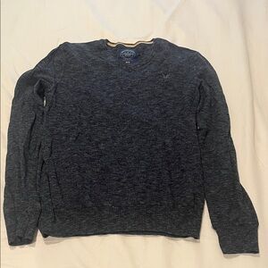 American Eagle Outfitters Men's Dark Gray V-Neck Sweater